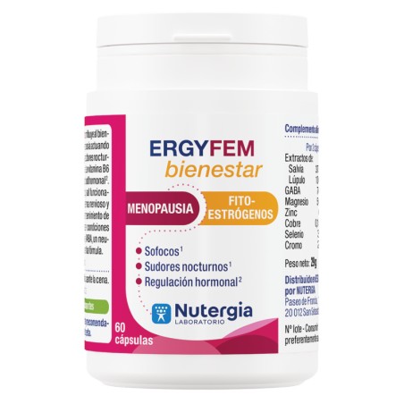 Comprar ERGYFEM BIENESTAR 60 CAP NUTERGIA online - Farmacia Coliseum
