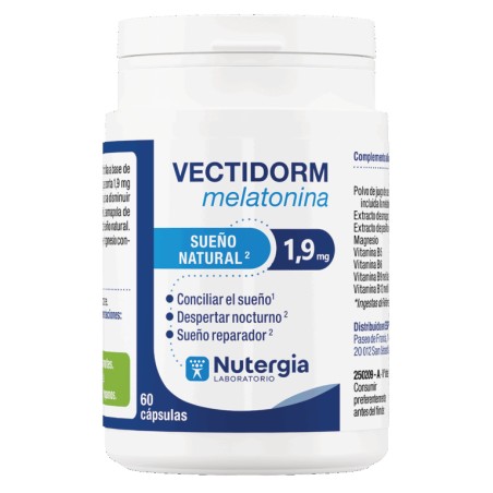 Comprar VECTI-DORM MELATONINA 60 CAP NUTERGIA online - Farmacia Coliseum