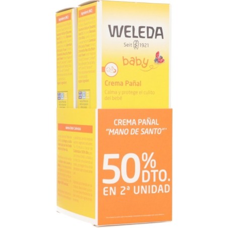 Comprar online WELEDA PACK CREMA PAÑAL CALENDULA BEBE 50% - Coliseum