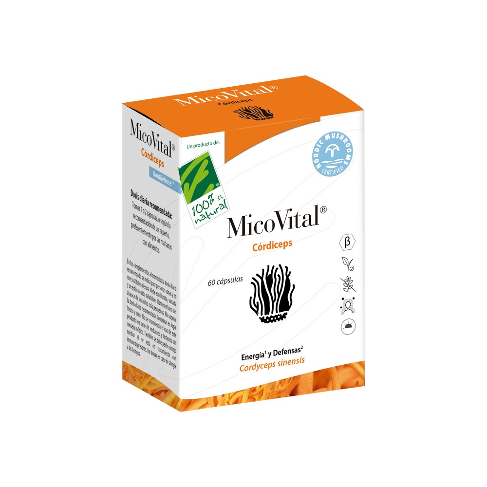 Comprar online CORDICEPS MICOVITAL 60 CAP CIEN POR CIEN NATURAL