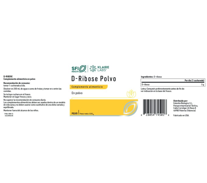 Comprar online D-RIBOSA 300 G SFI HEALTH KLAIRE LABS- Coliseum
