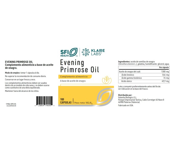 Comprar EVENING PRIMROSE OIL 100 CAP KSFI HEALTH KLAIRE LABS