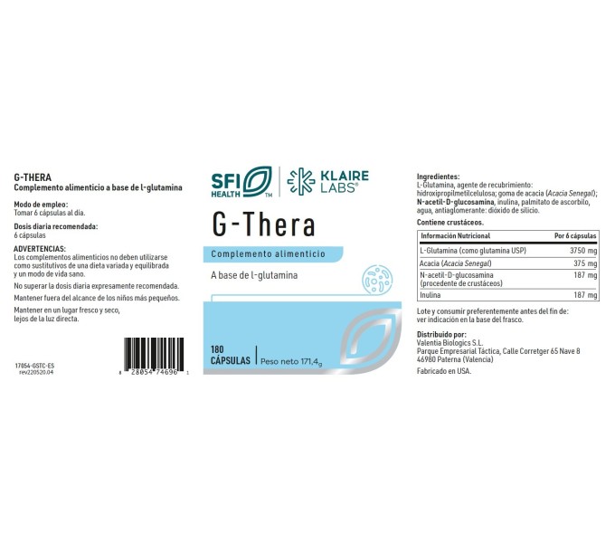 Comprar online G-THERA 180 CAP SFI HEALTH KLAIRE LABS-Coliseum