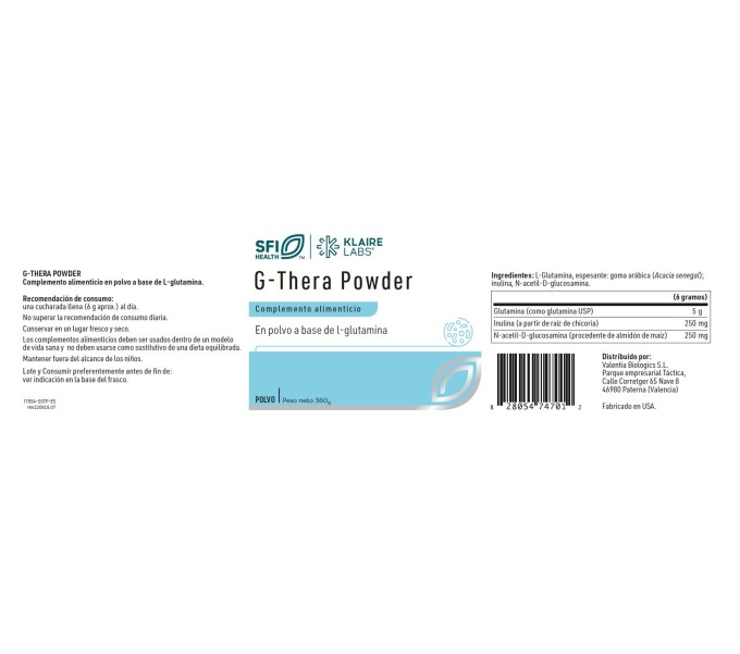Comprar G-THERA POWDER 360 G SFI HEALTH KLAIRE LABS online