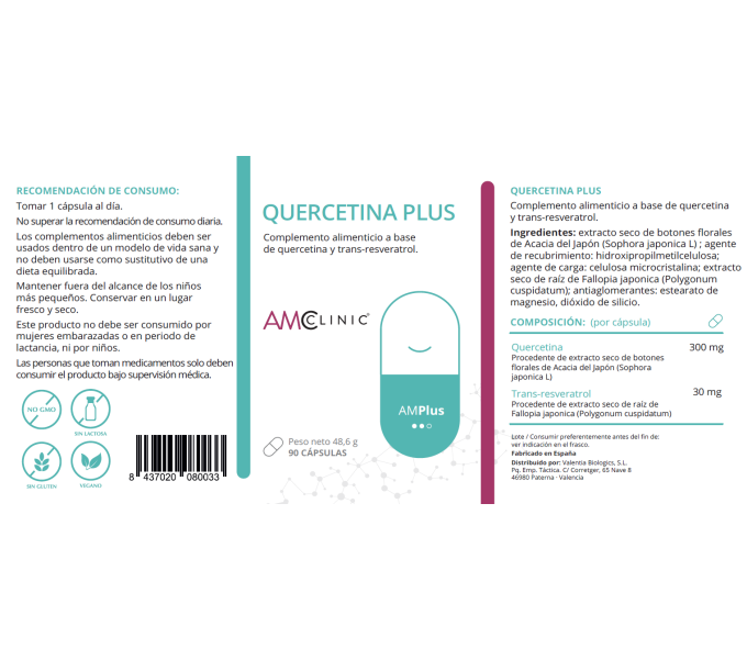 Comprar QUERCETINA PLUS 90 CAP AMCLINIC online - Farmacia Coliseum