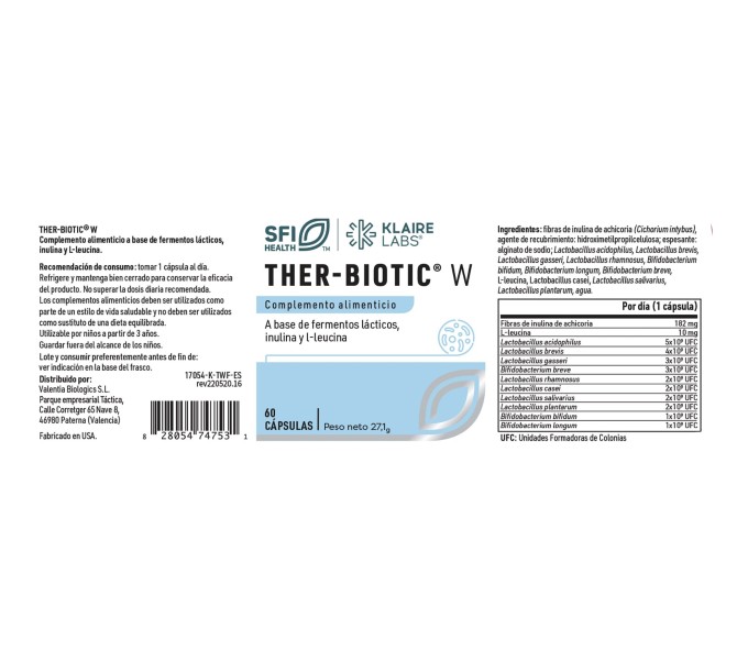 Comprar THER BIOTIC WOMEN'S FORMULA (W) 60 CAP SFI HEALTH KLAIRE LABS online