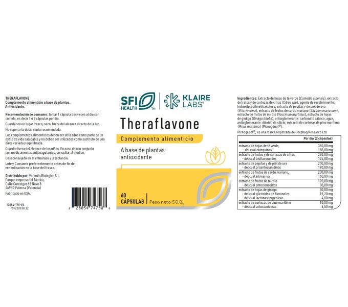 Comprar THERAFLAVONE 60 CAP SFI HEALTH KLAIRE LABS online