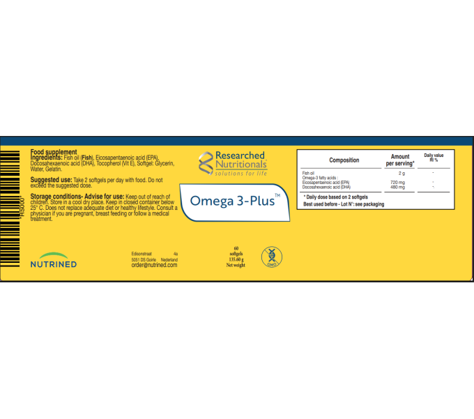 Comprar OMEGA 3 PLUS 60 CAP  NUTRINED online - Farmacia Coliseum