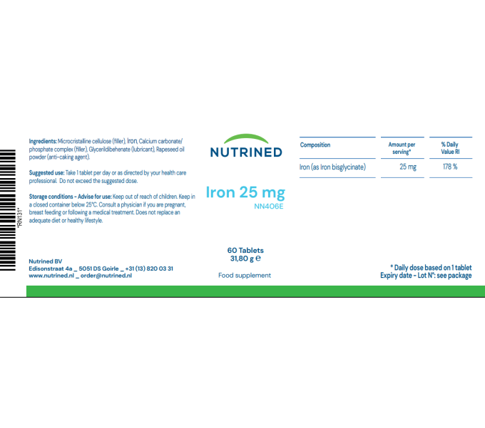 Comprar online IRON IJZER 25 MG 60 CAP NUTRINED - Farmacia Coliseum