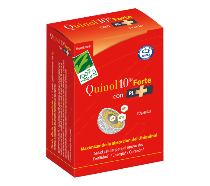 QUINOL 10 FORTE CON PL UBIQUINOL 100MG PL 400 30 PERLAS CIEN POR CIEN NATURAL