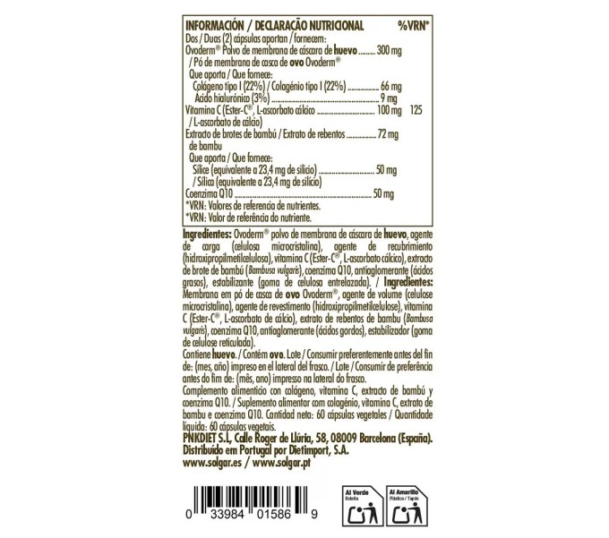 Comprar online COLAGENO VEGETARIANO OVODERM 60 CAP SOLGAR Coliseum