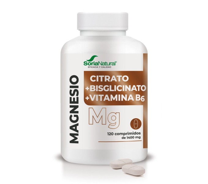 Comprar MAGNESIO CITRATO BISGLICINATO B6 120 COMP SORIA NATURAL online - Farmacia Coliseum