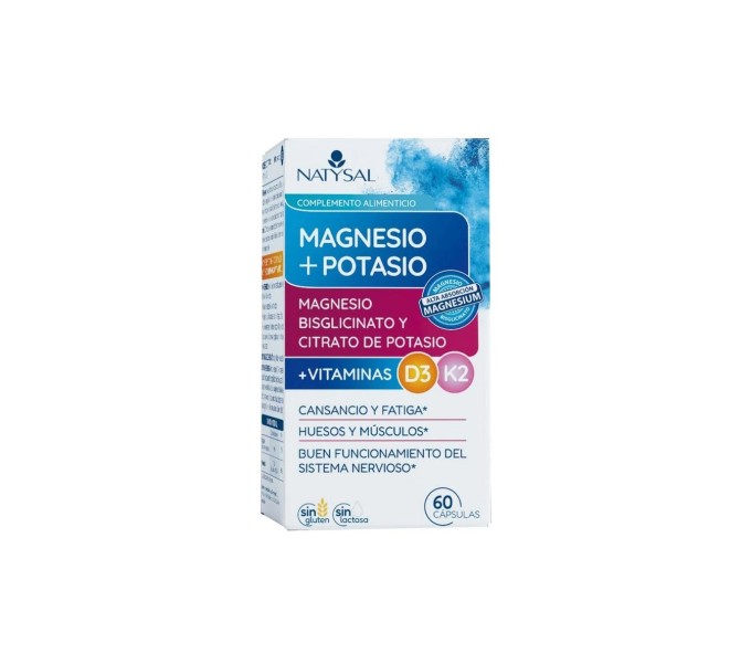 Comprar online MAGNESIO POTASIO 60 CAPS NATYSAL - Farmacia Coliseum