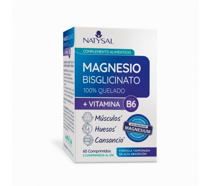 MAGNESIO BISGLICINATO VITAMINA B6 VEGAN SINGLUTEN 60COMP NATYSAL