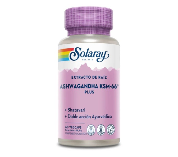 Comprar online ASHWAGANDA KSM66 PLUS 60 CAPVEG SOLARAY  - Farmacia Coliseum