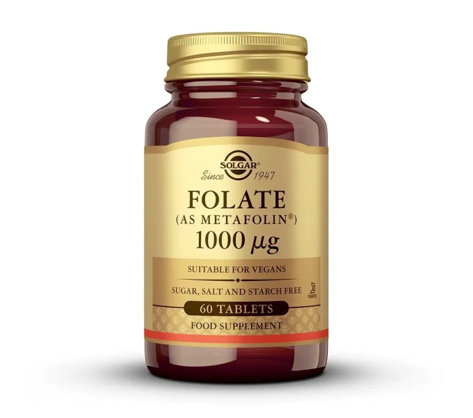 Comprar FOLATO (METAFOLIN) 1000 MCG 60 COMP SOLGAR online - Farmacia Coliseum