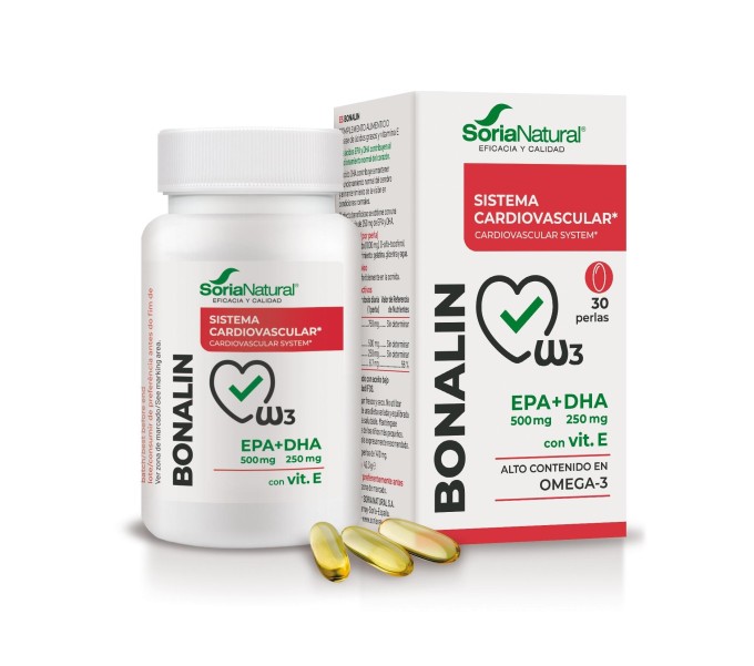 Comprar online BONALIN EPA+DHA OMEGA-3 PESCADO 30 PERLAS SORIA NATURAL - Farmacia Coliseum