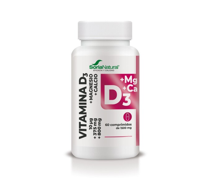 Comprar online VITAMINA D3 MAGNESIO CALCIO 60 COMP SORIA NATURAL