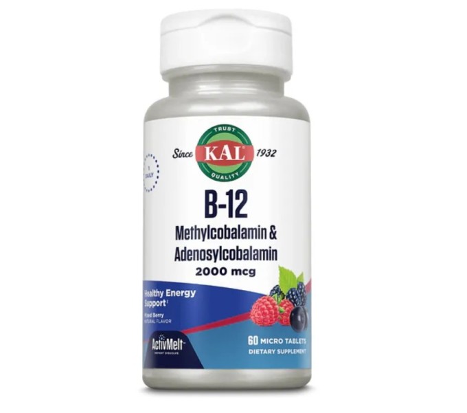 Comprar B12 METHYLCOBALAMINA&ADENOSLYCOBALAMIN 2000MG SOLARAY online - Farmacia Coliseum
