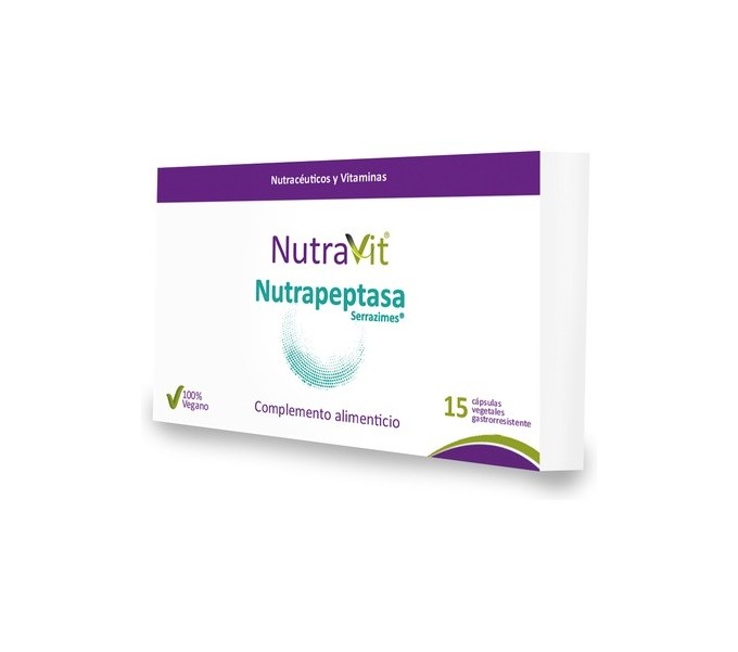 NUTRAPEPTASA SERRAZIME 15 CAP NUTRAVIT - Farmacia Coliseum