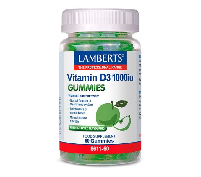 Comprar online VITAMINA D3 1000UI 25MCG 60 GUMMIES LAMBERTS.
