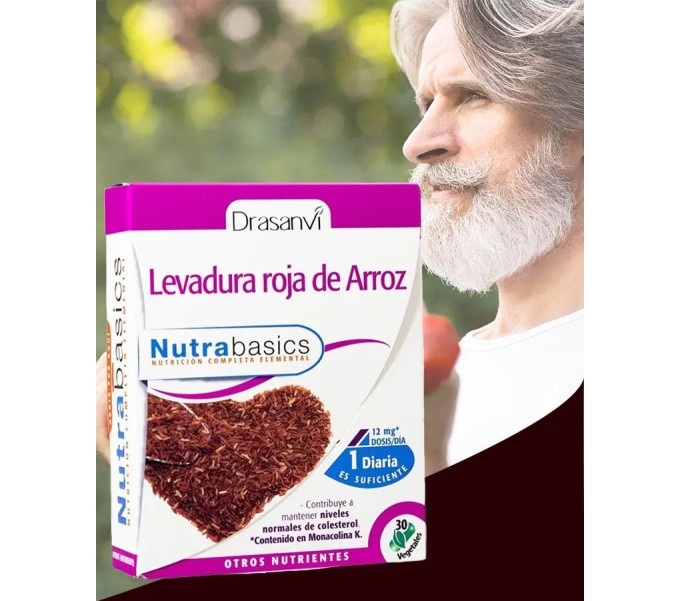 Comprar online LEVADURA ROJA ARROZ 30 CAP NUTRABASICS DRASANVI