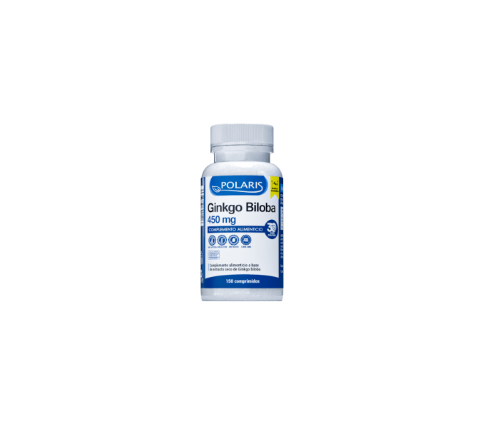 ginkgo biloba 450 mg 150 comp polaris  contribuye a mantener una buena función cognitiva y la | farmacia coliseum