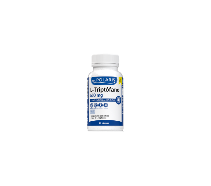 triptofano 500 mg 60 cap polaris  ayuda a mejorar los niveles de serotonina en el organismo | farmacia coliseum