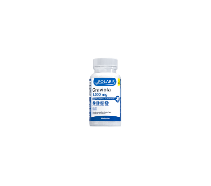 graviola 90 cap polaris  antioxidante, digestiva, antipirética, relajante y | farmacia coliseum