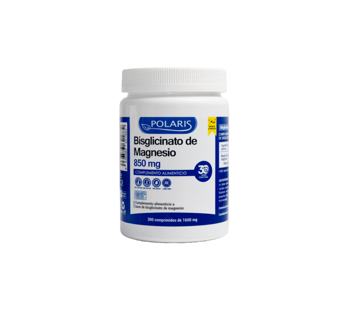 magnesio bisglicinato 600 mg 300 comp polaris  contribuye al bienestar muscular, reduce la fatiga y mejora | farmacia coliseum