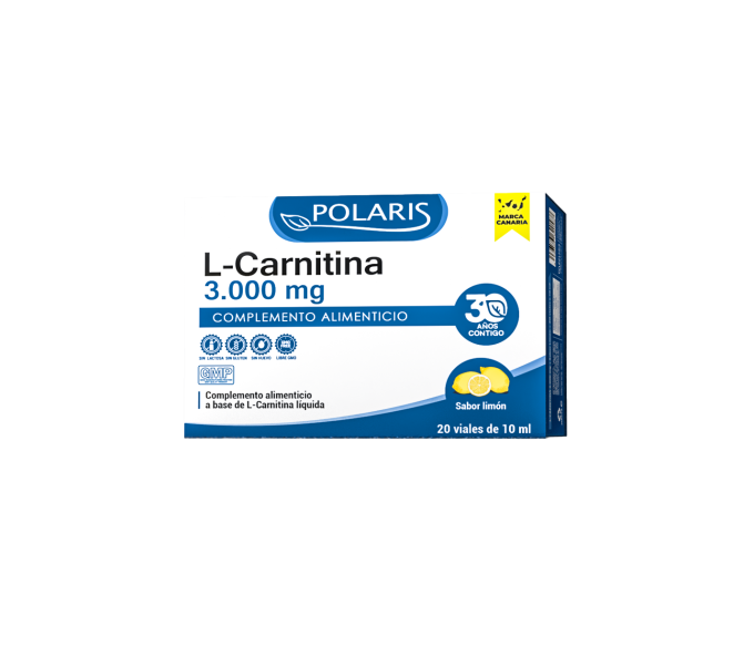 carnitina 3000 mg 20 viales polaris  promueve la salud cardiovascular y contribuye a aumentar la | farmacia coliseum