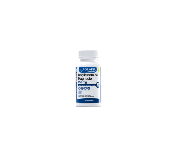 magnesio bisglicinato 850 mg 60 comp polaris  contribuye al bienestar muscular, reduce la fatiga y mejora | farmacia coliseum