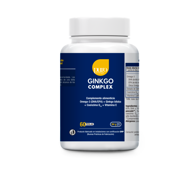 PURO OMEGA GINKGO COMPLEX DHA/EPA Q10 60 PERLAS OMEGA BEPS - Coliseum