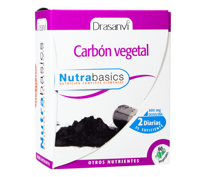 Comprar online CARBON VEGETAL 60 CAP NUTRABASICS DRASANVI