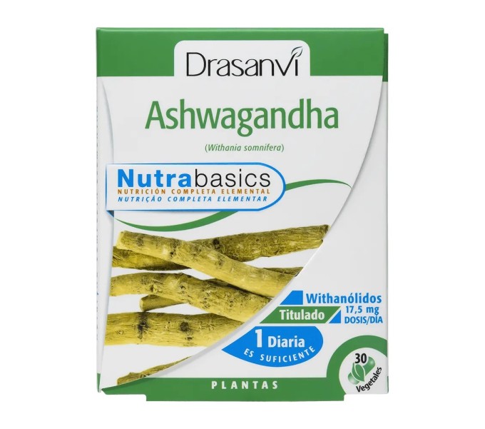 Comprar online ASHWAGANDHA 30 CAP NUTRABASICS DRASANVI