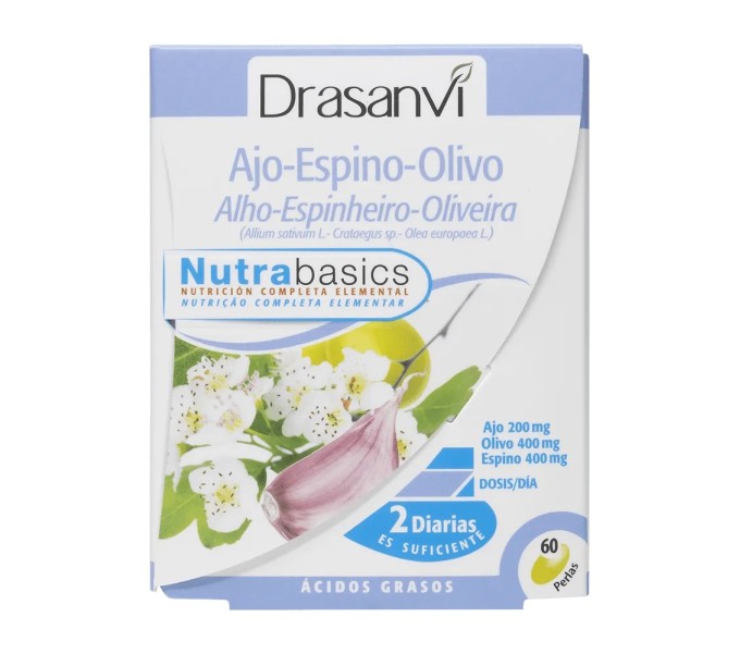 AJO ESPINO OLIVO 500MG 60 PERLAS NUTRABASICS DRASANVI