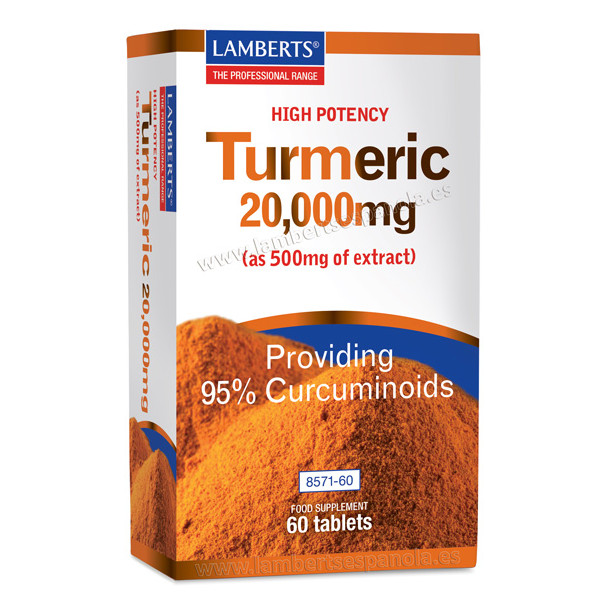 Comprar online CURCUMA 20000 MG (TURMERIC) 60 COMP LAMBERTS