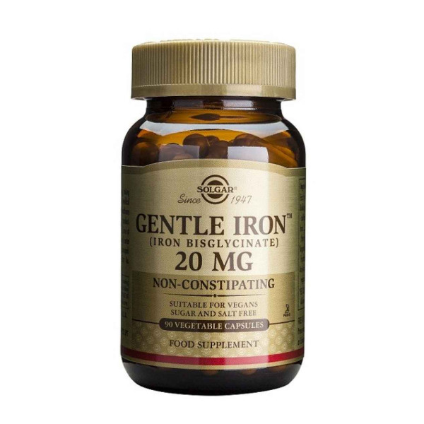 Comprar ahora suplemento de HIERRO GENTLE (IRON) 20 MG 90 CAP SOLGAR