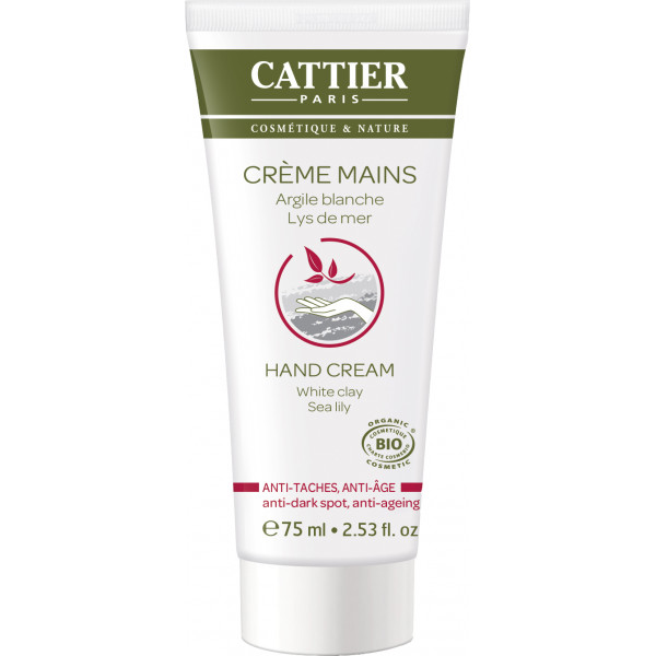 CATTIER CREMA MANOS ANTIMANCHAS ANTIEDAD ARCILLA BLANCA LIRIO MAR 75  CC BIO