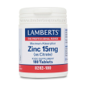 Comprar ZINC CITRATO 15 MG 180 COMP LAMBERTS online - Coliseum