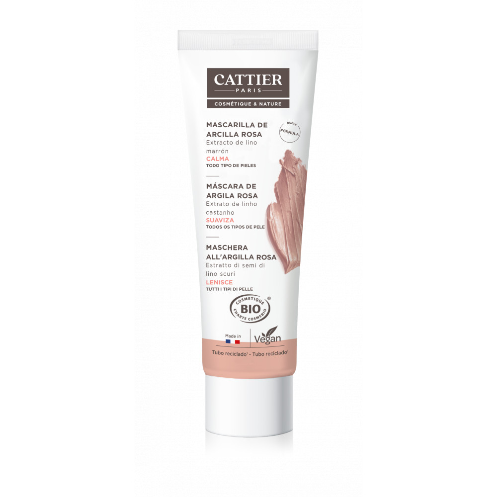 CATTIER MASCARILLA ARCILLA ROSA LINO MARRON CALMA PIEL SENSIBLE 100ML