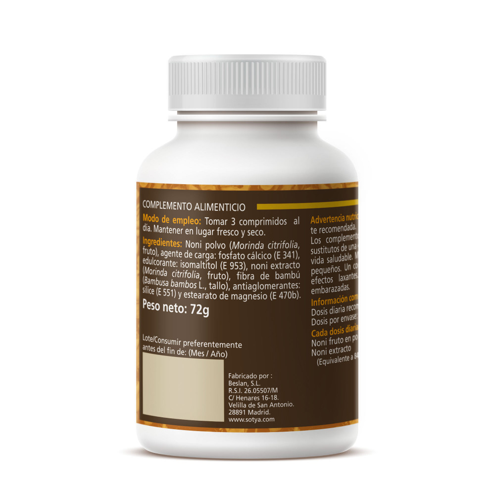 Comprar NONI 600 MG 12O COMP SOTYA online - Farmacia Coliseum