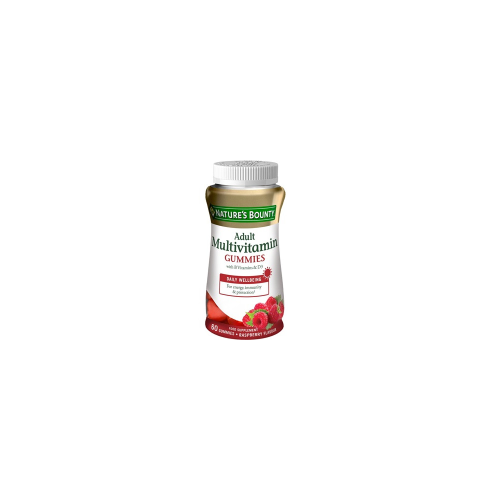 MULTIVITAMINICO ADULTOS GUMMIES CON VIT BY D3 60 CAPS NATURE`S BOUNTY