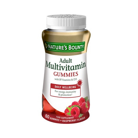 MULTIVITAMINICO ADULTOS GUMMIES CON VIT BY D3 60 CAPS NATURE`S BOUNTY