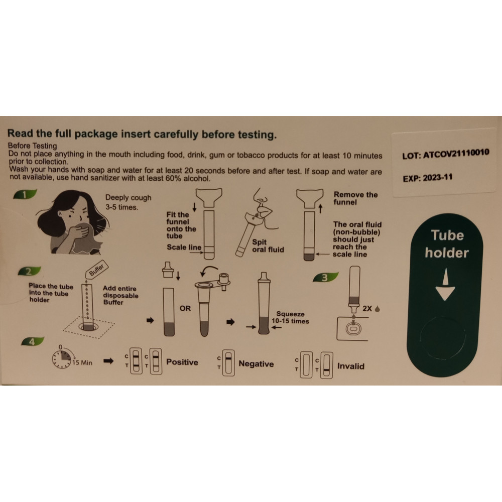 Test antigenos Covid fluido oral, saliva Bright 1 test. Farmacia Coliseum