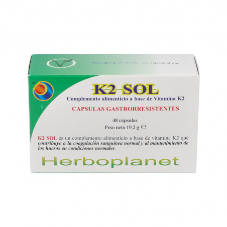 Comprar online K2 SOL (VITAMINA K2 100 MCG) 48 CAP HERBOPLANET - Farmacia Coliseum
