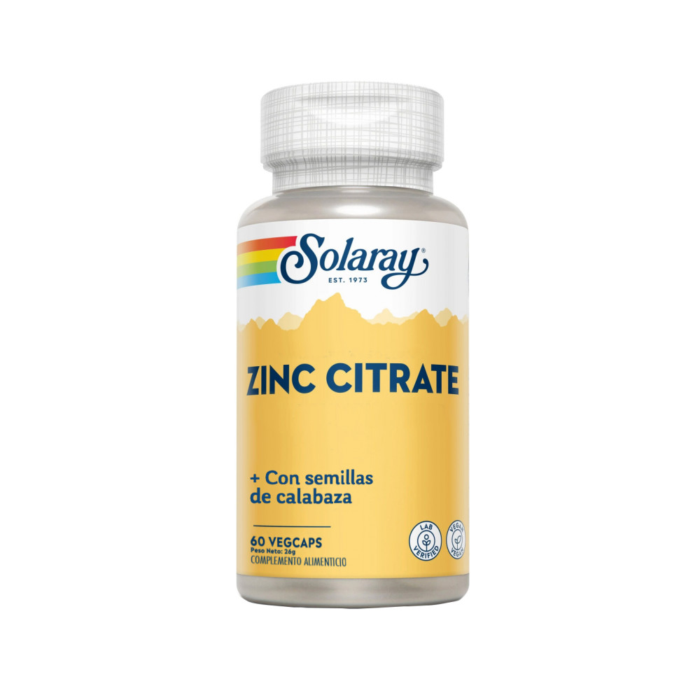 Comprar online ZINC 25MG SEMILLAS CALABAZA 50MG 60 VEG SOLARAY - Farmacia Coliseum