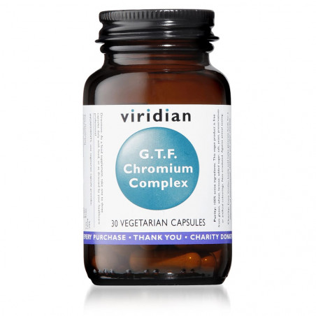 Comprar online CROMO GTF 200 MCG COMPLEX 30 VEG CAPS VIRIDIAN - Farmacia Coliseum
