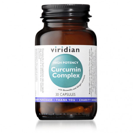 Comprar CURCUMINA COMPLEX ALTA POTENCIA 30 VEG CAPS VIRIDIAN online - Farmacia Coliseum