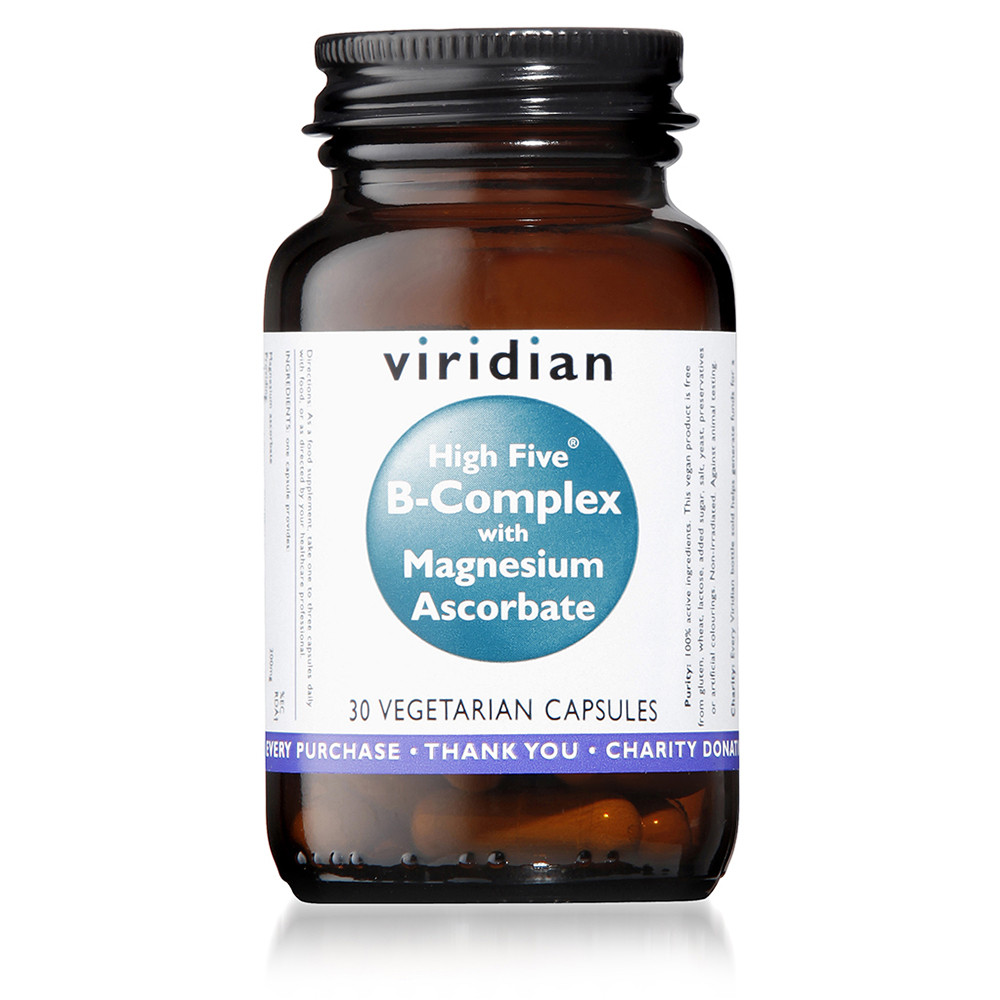 Comprar online HIGH FIVE B-COMPLEX CON ASCORBATO MAGNESIO 30 VEG CAPS VIRIDIAN - Farmacia Coliseum